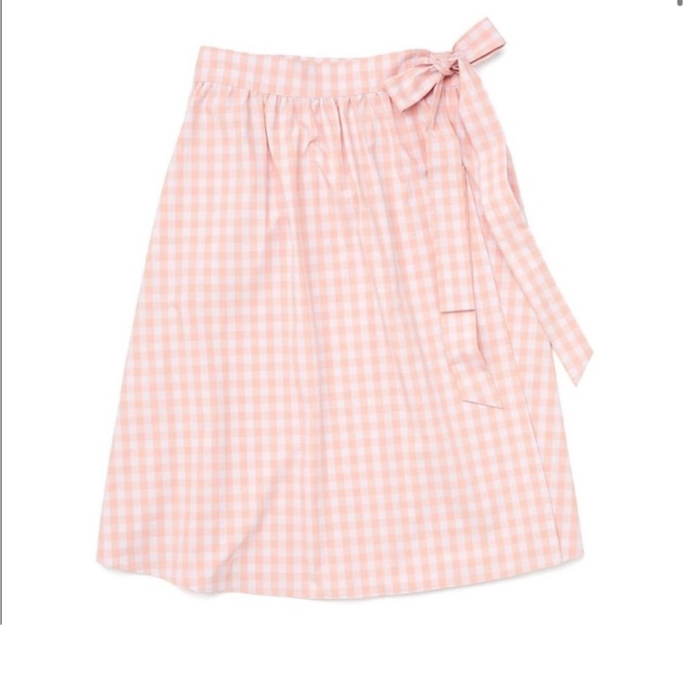 Bando pink picnic plaid wrap skirt